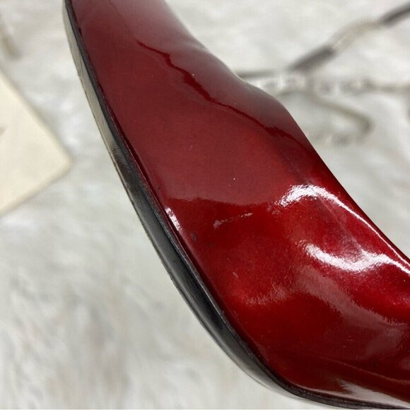 Salvatore Ferragamo Women’s Red Patent Leather Almond‎ Toe Designer Pumps US 8 - Picture 12 of 16